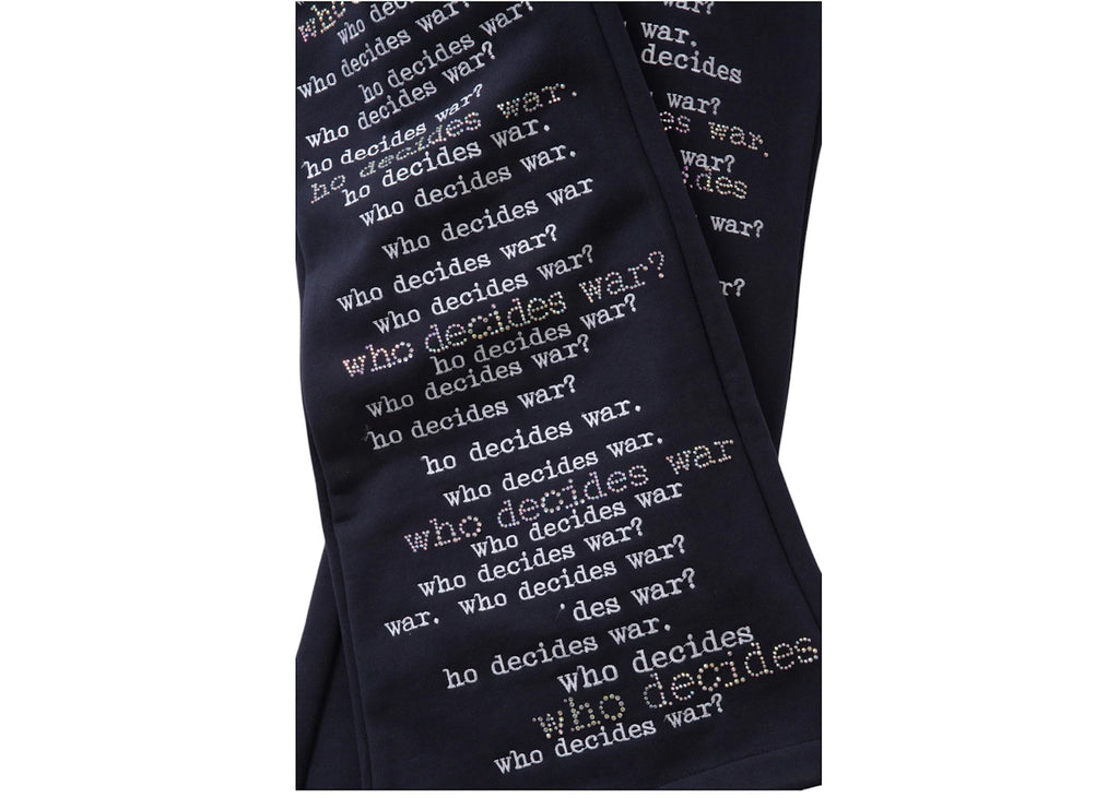 WHO DECIDES WAR WDW SCRIPTURE SWEATPANTS NAVY RHINESTONES