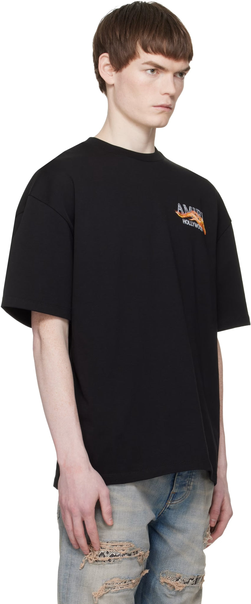 AMIRI HOLLYWOOD HORSE PRINTED T-SHIRT BLACK