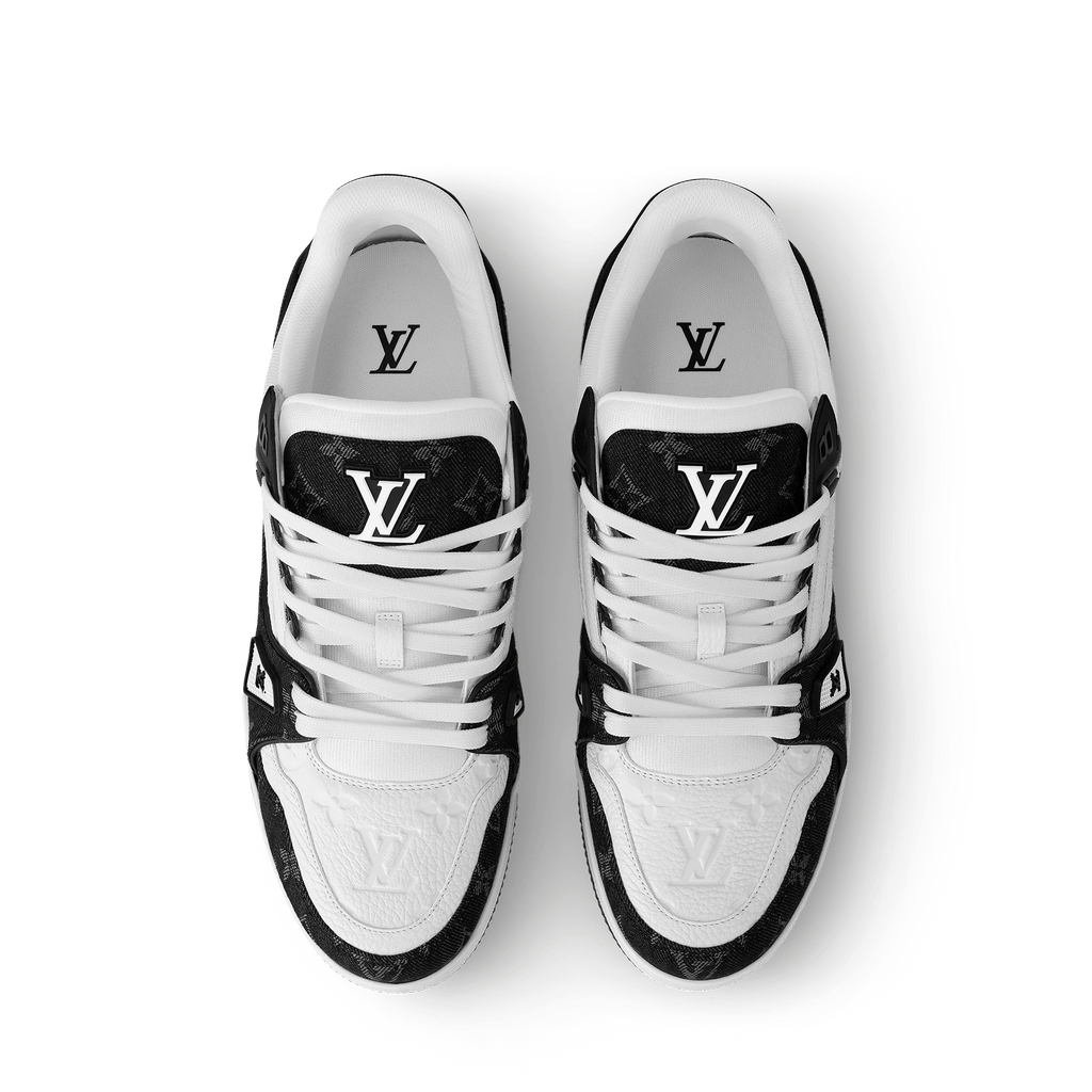 LOUIS VUITTON TRAINER MONOGRAM BLACK WHITE