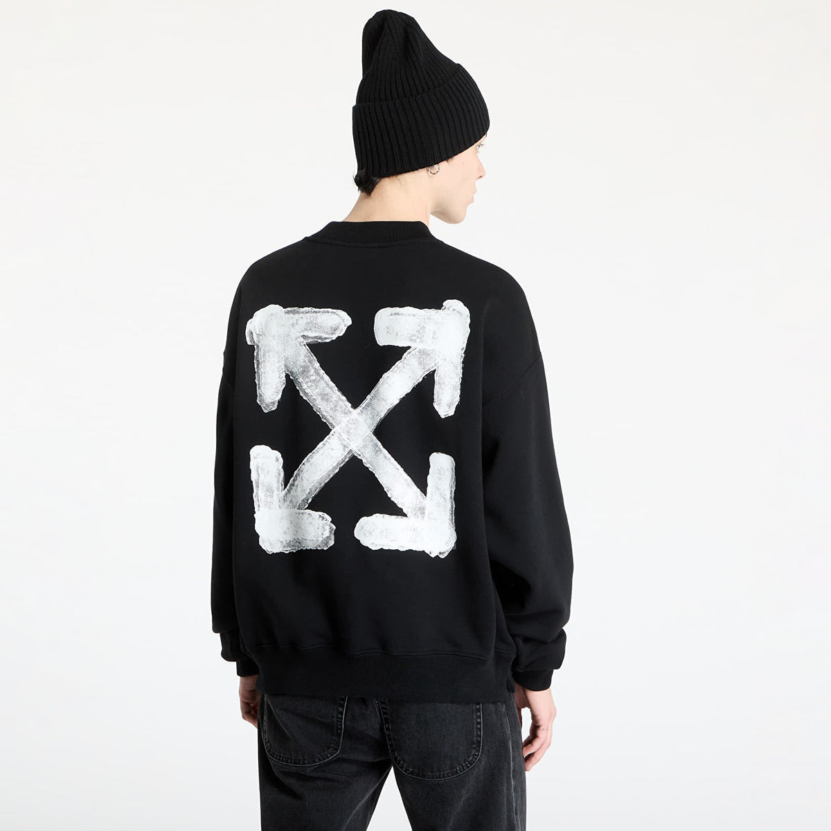 OFF WHITE SPRAY ARROW CREWNECK BLACK