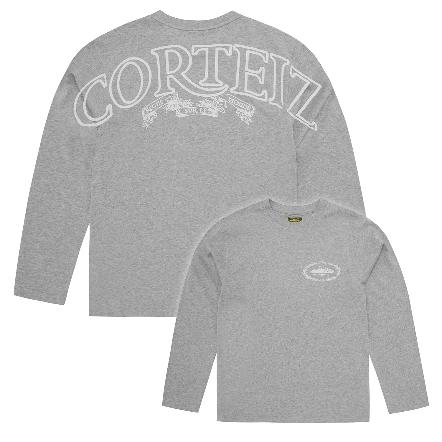 CORTEIZ ROYALE GREY HEAVYWEIGHT T-SHIRT LONG SLEEVE
