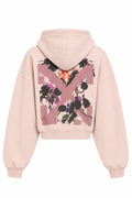 OFF WHITE FLOWER ARROW CROP HOODIE PEACH