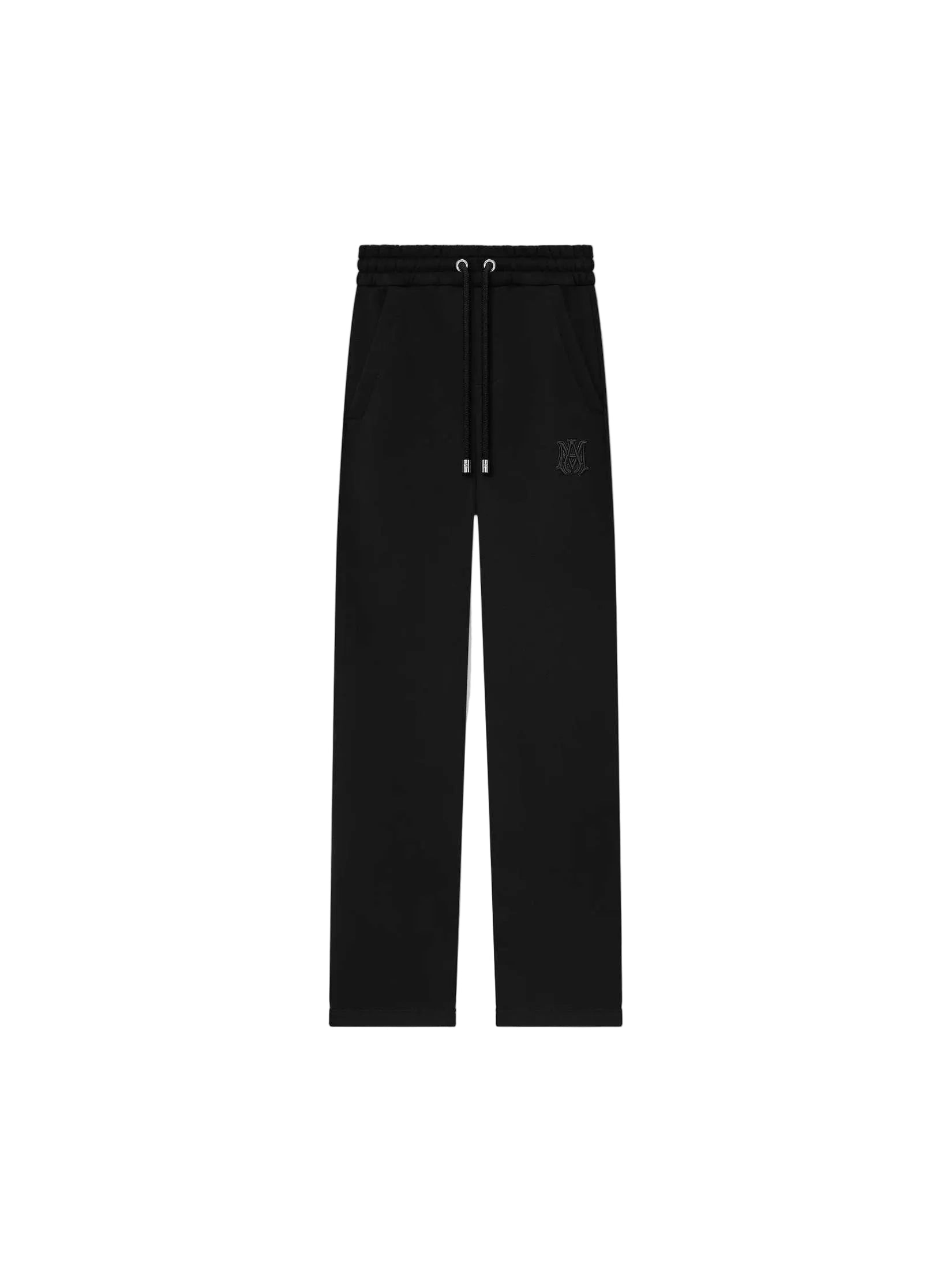 AMIRI BLACK TONAL EMBROIDERED MA LOGO SWEATPANTS