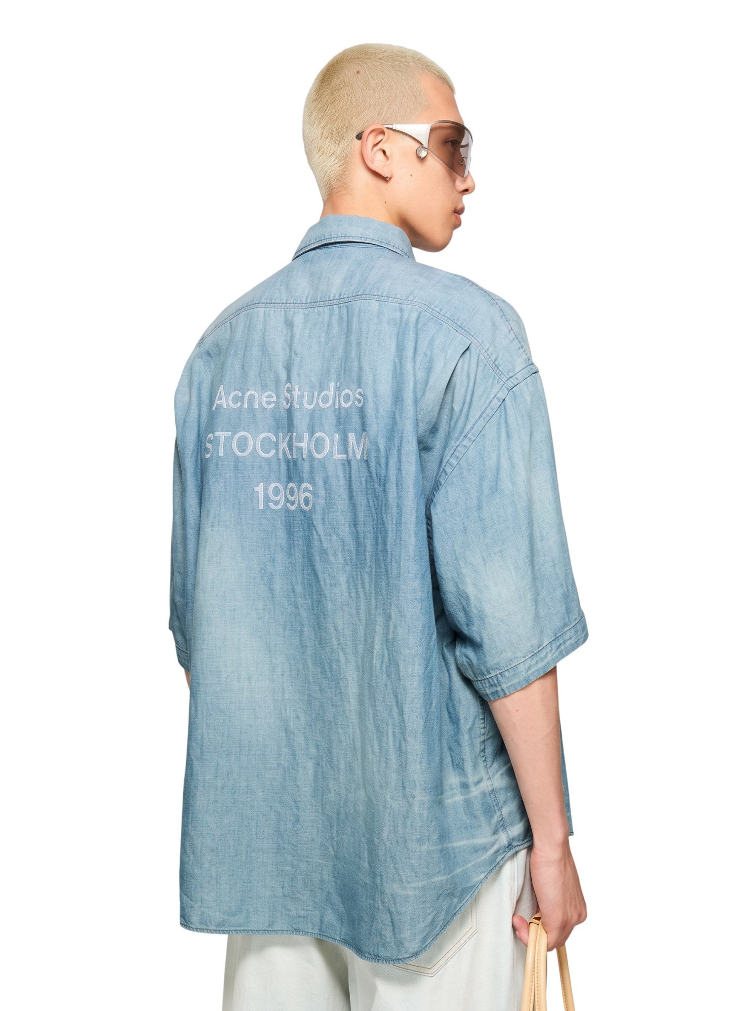ACNE STUDIOS BUTTON UP SHIRT LOGO STAMP