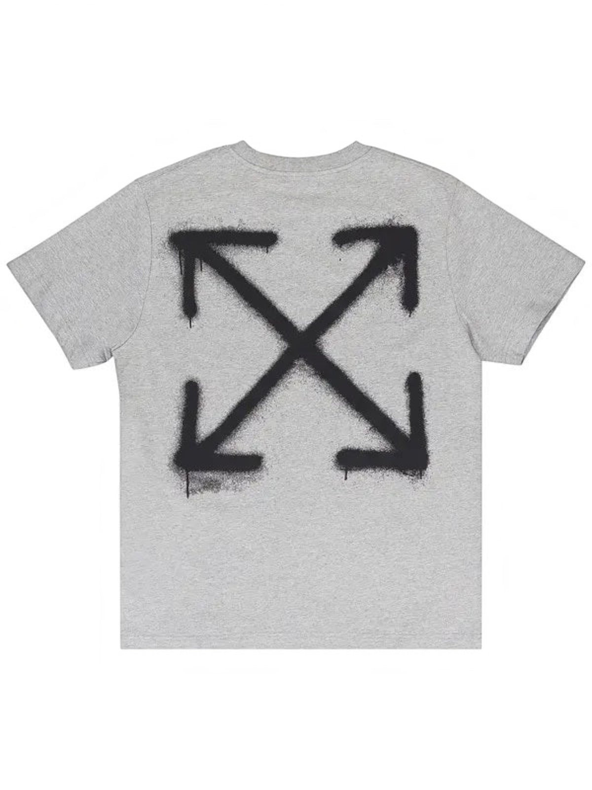 OFF WHITE SPRAY CAN ARROW SLIM TEE GREY