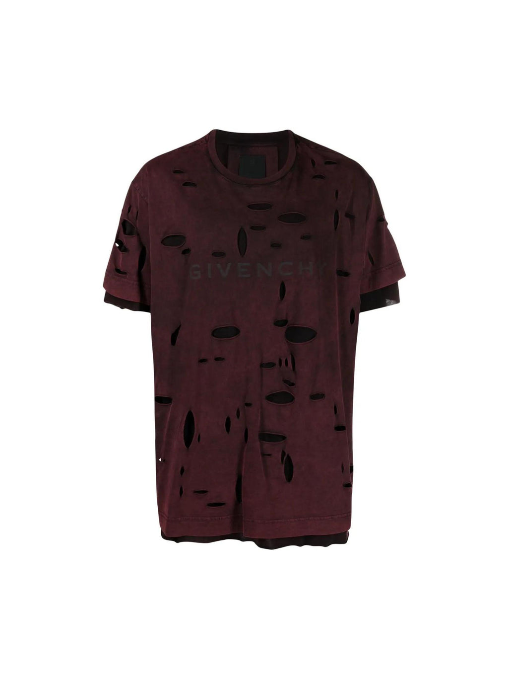 GIVENCHY CUTTED OUT LOGO WINE T SHIRT