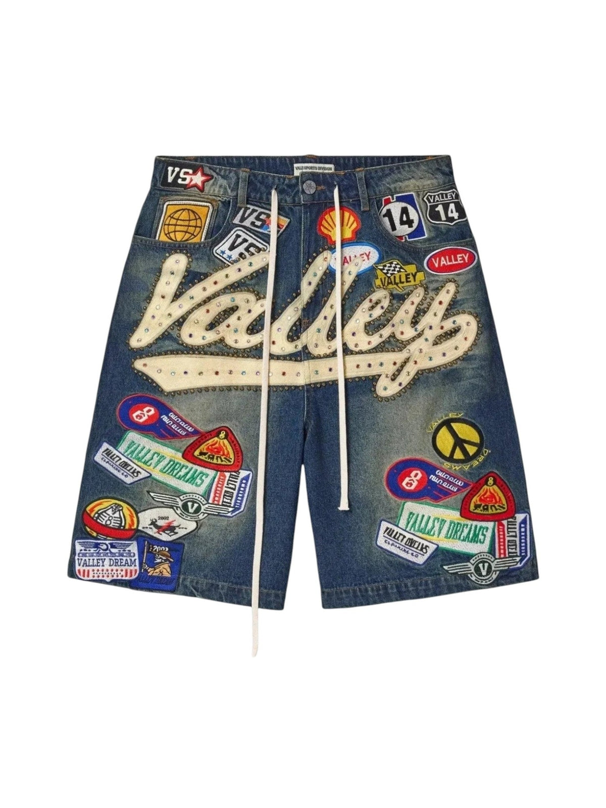 VALLEY 1980S JORTS MID WASH BLUE