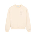 AMI PARIS PATCH HEART NUDE CREWNECK WHITE CREAM
