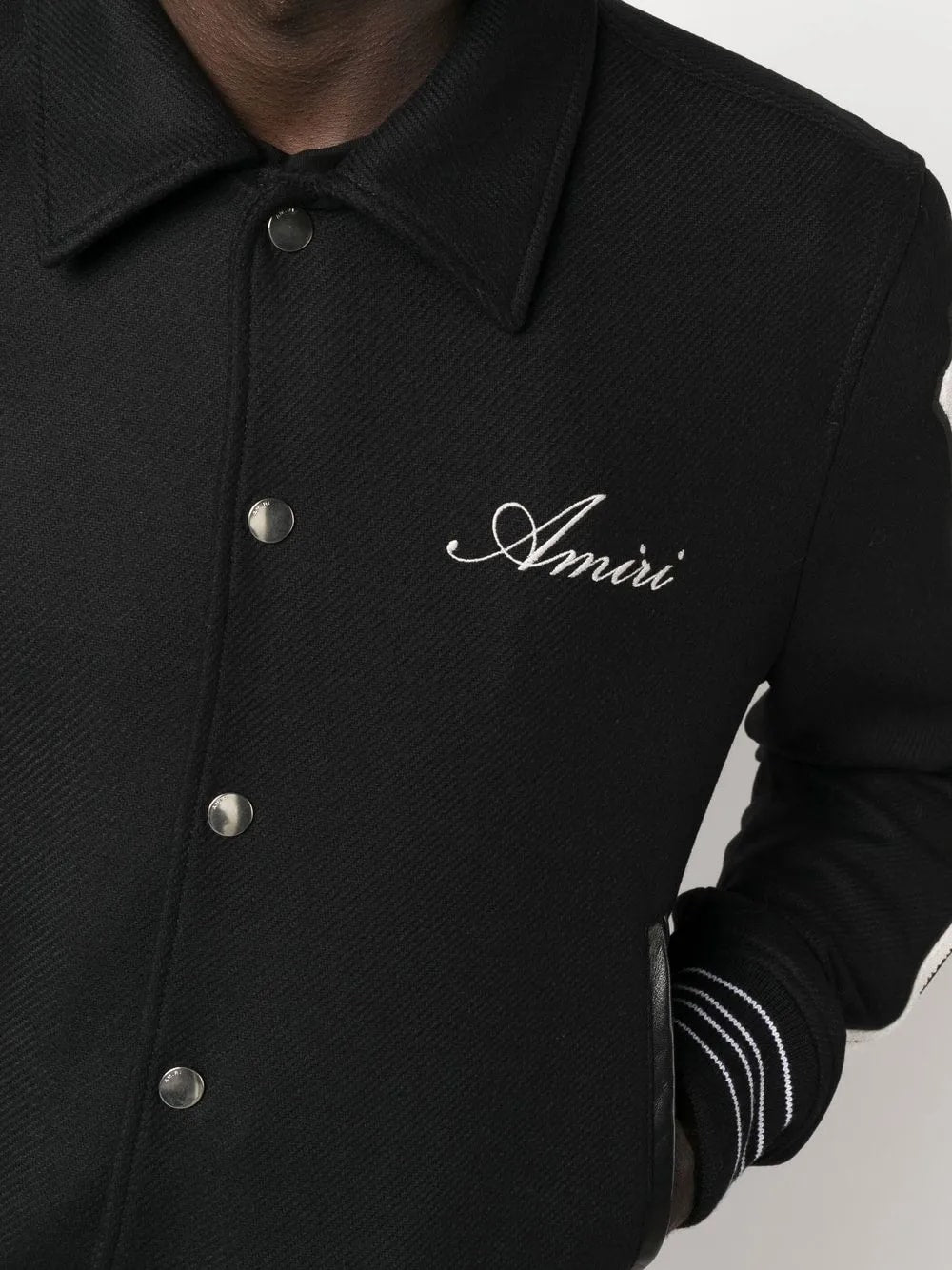 AMIRI BONES VARSITY BLACK JACKET