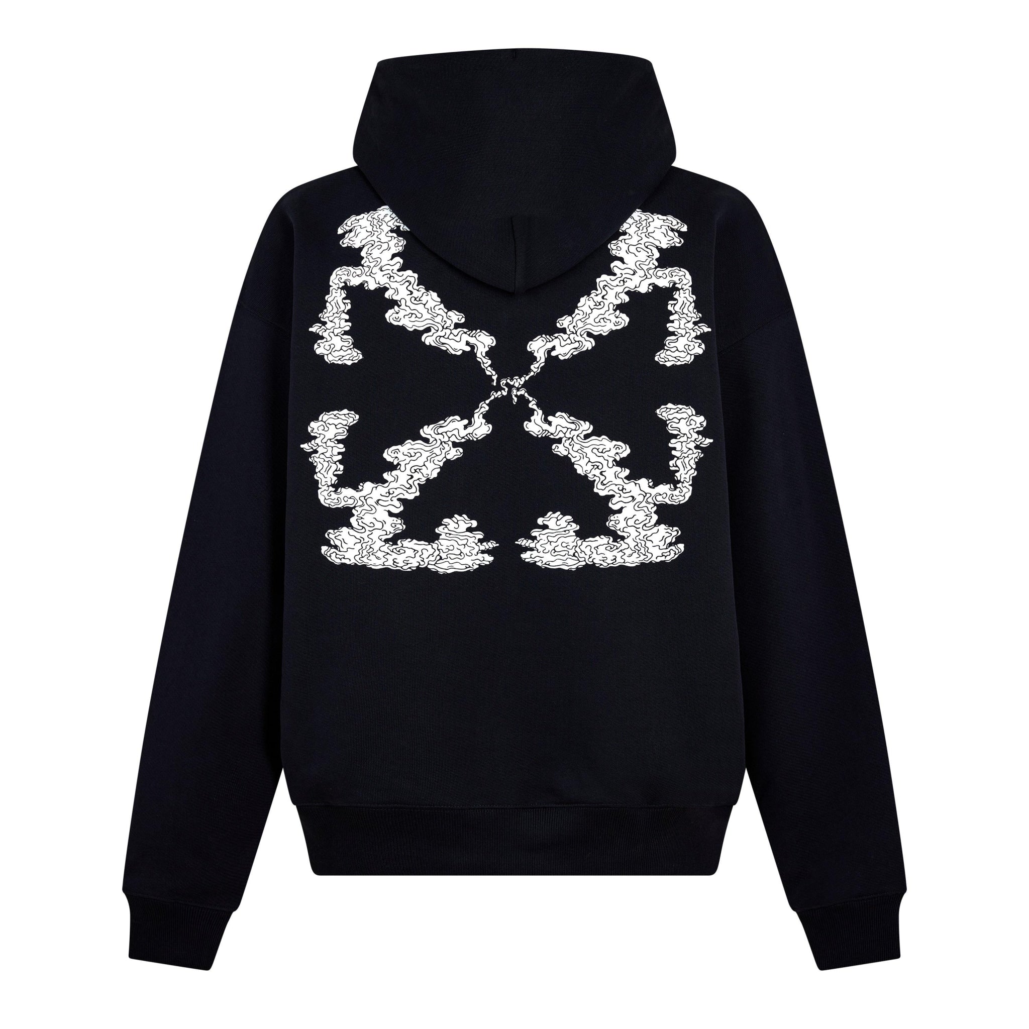 OFF WHITE CLOUD ARROW SKATE HOODIE BLACK WHITE