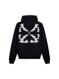 OFF WHITE CLOUD ARROW SKATE HOODIE BLACK WHITE