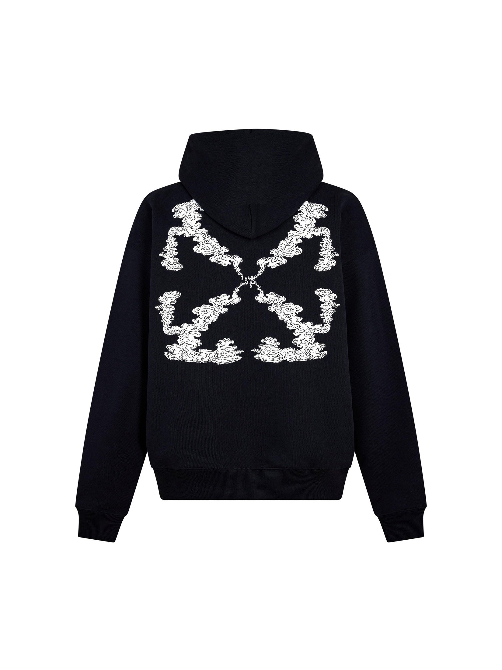 OFF WHITE CLOUD ARROW SKATE HOODIE BLACK WHITE