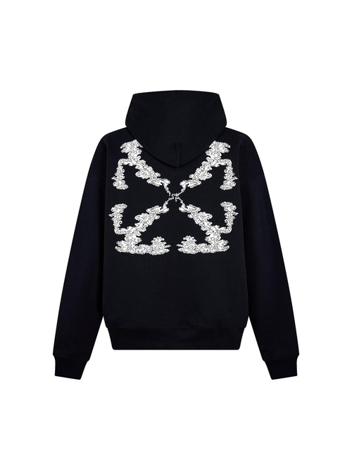 OFF WHITE CLOUD ARROW SKATE HOODIE BLACK WHITE