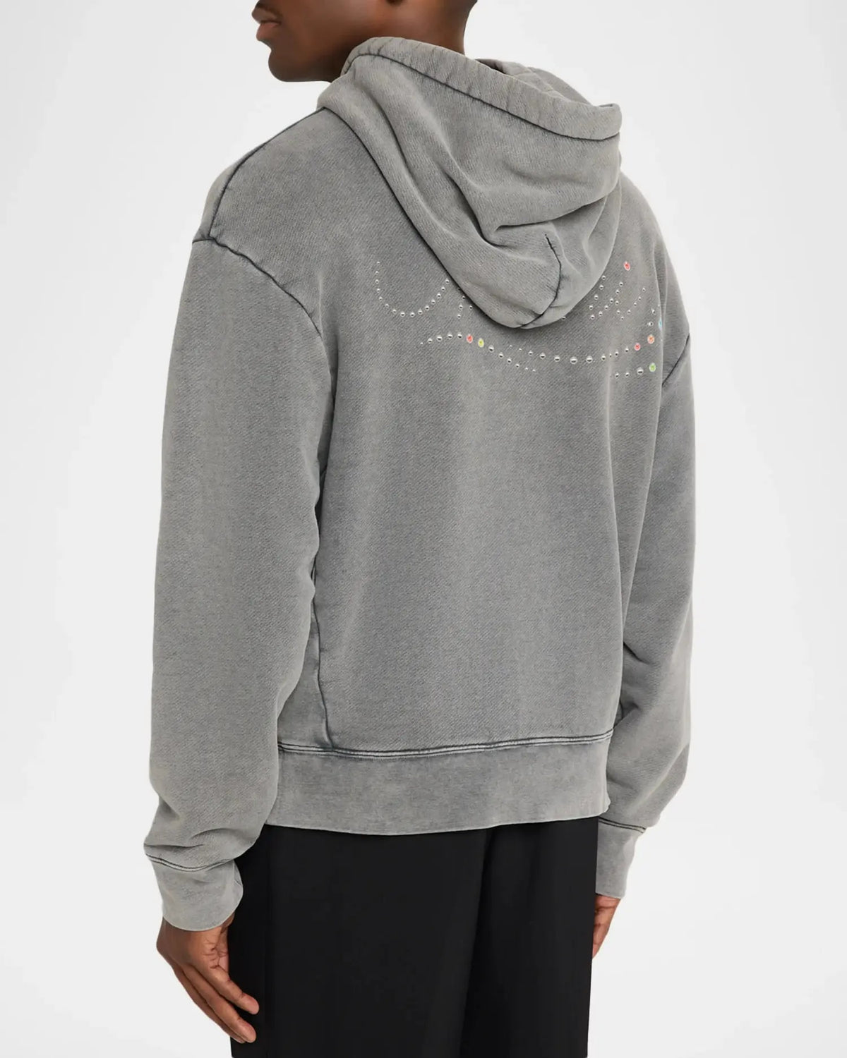 AMIRI STUDDED HOODIE WASHED GREY