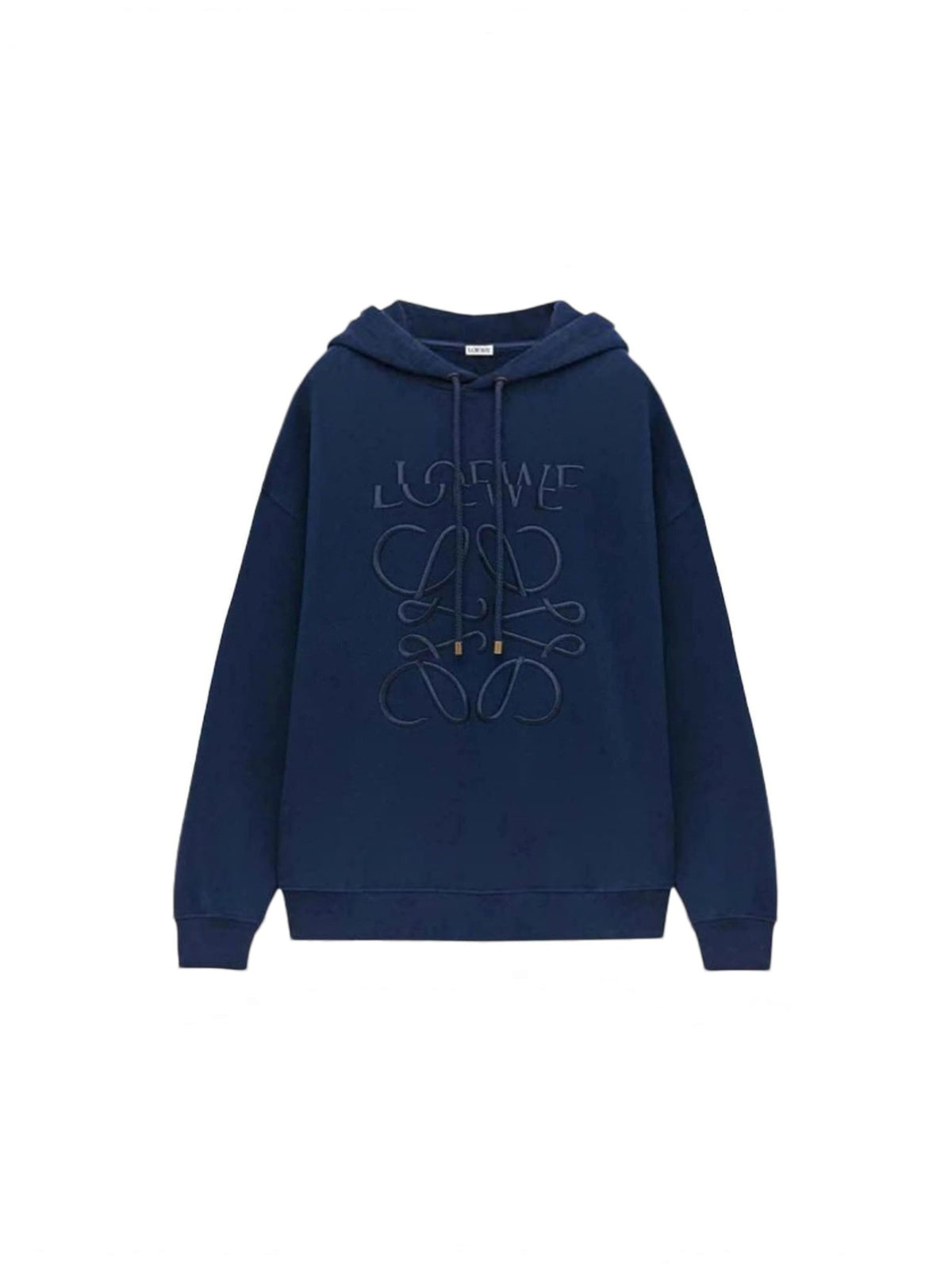 LOEWE SPLIT LOGO RELAXED FIT HOODIE NAVY