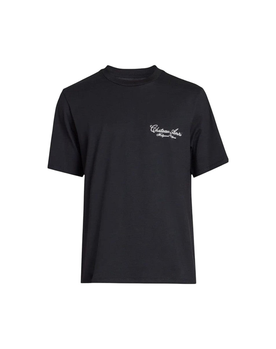 AMIRI CHATEAU SCRIPT BLACK T-SHIRT 