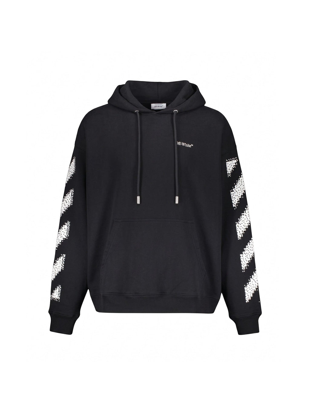 OFF WHITE PIXEL DIAGONAL SKATE HOODIE BLACK