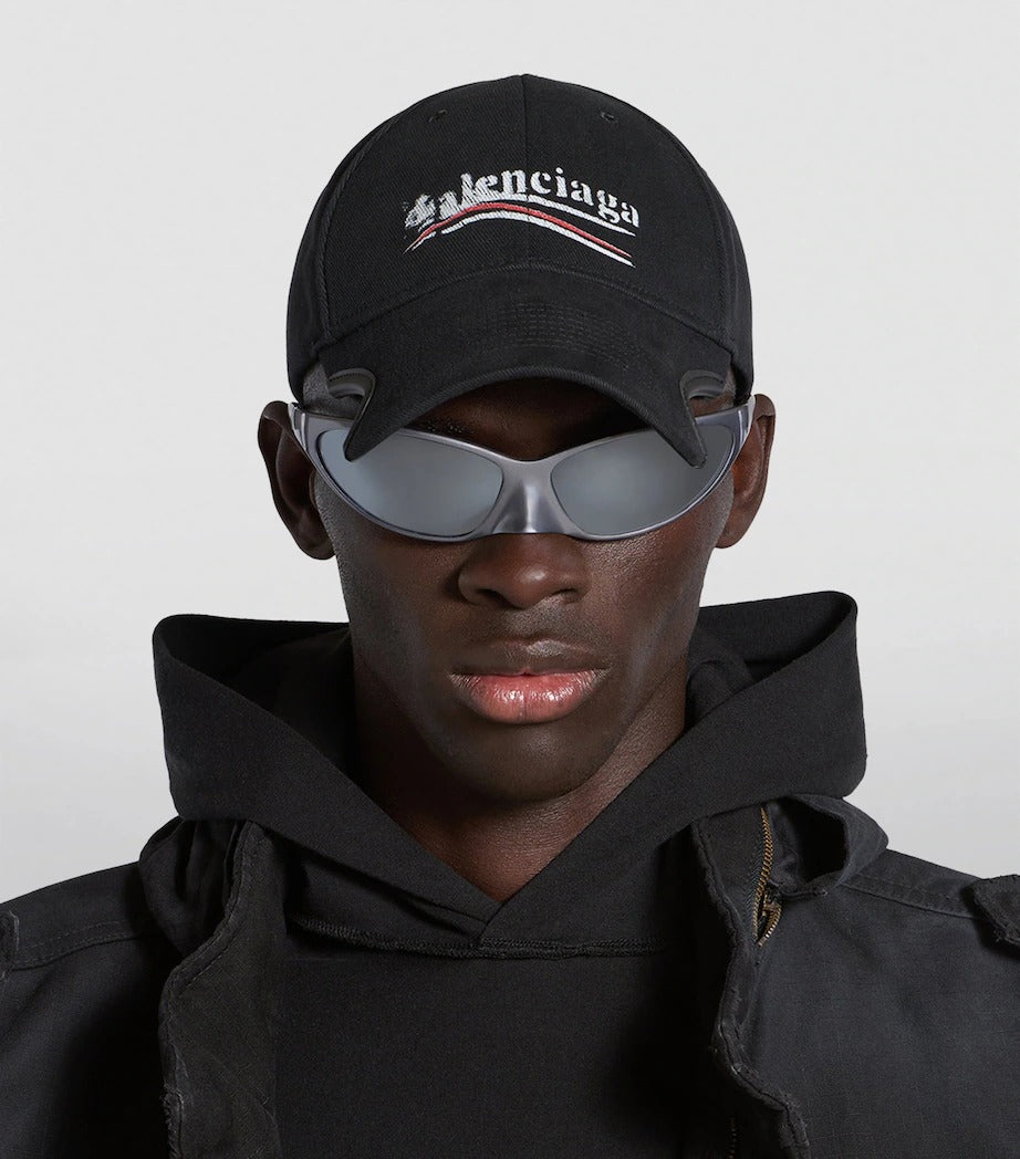 BALENCIAGA POLITICAL CAMPAIGN BASEBALL CAP BLACK
