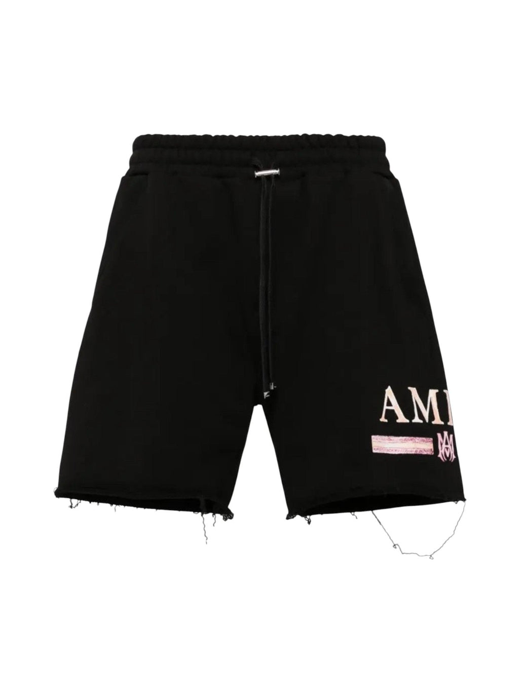 AMIRI BLACK & WATERCOLOR MA BAR LOGO SHORTS BLACK