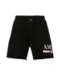 AMIRI BLACK & WATERCOLOR MA BAR LOGO SHORTS BLACK