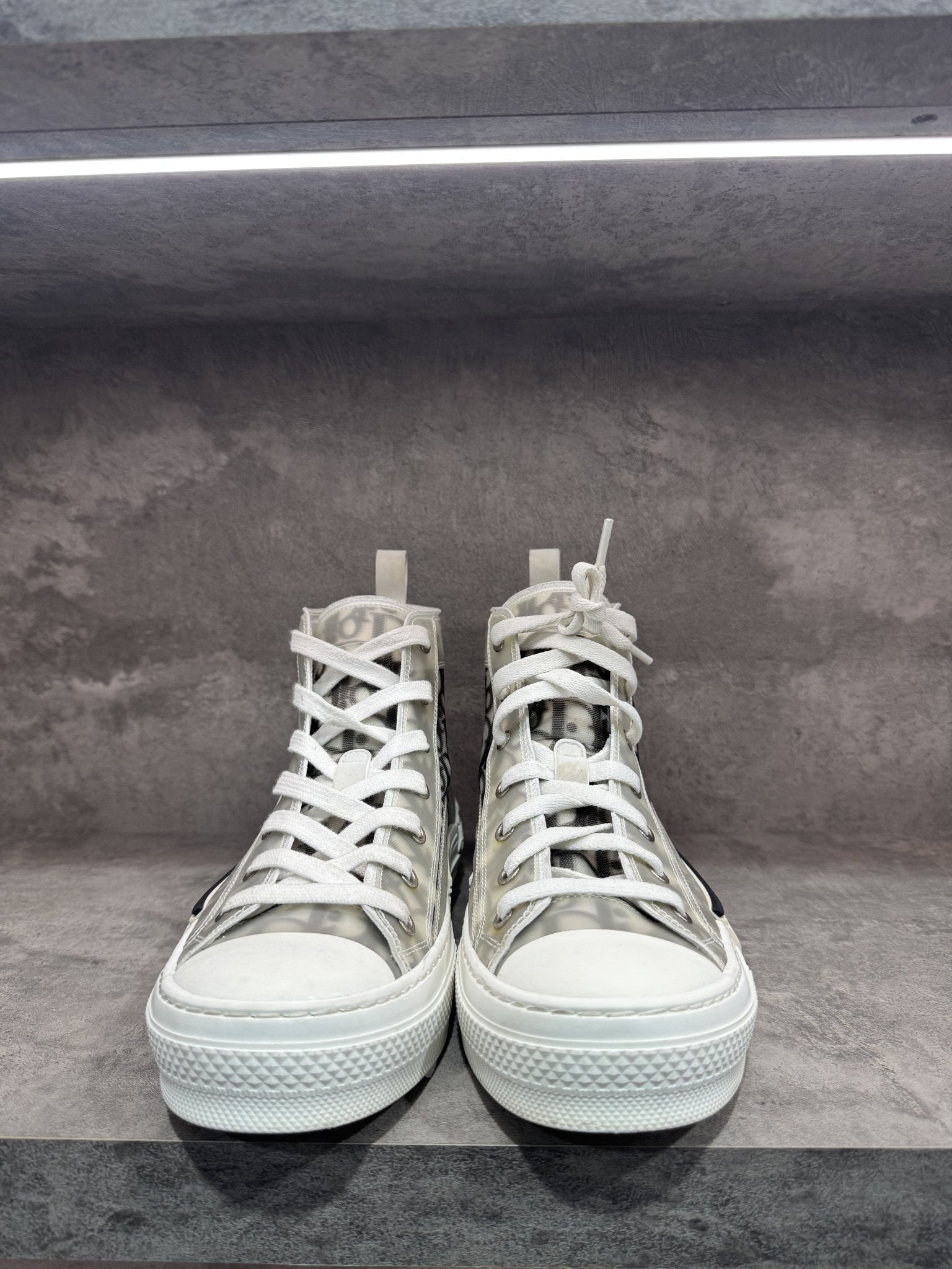 DIOR B23 HIGH WHITE OBLIQUE SNEAKERS