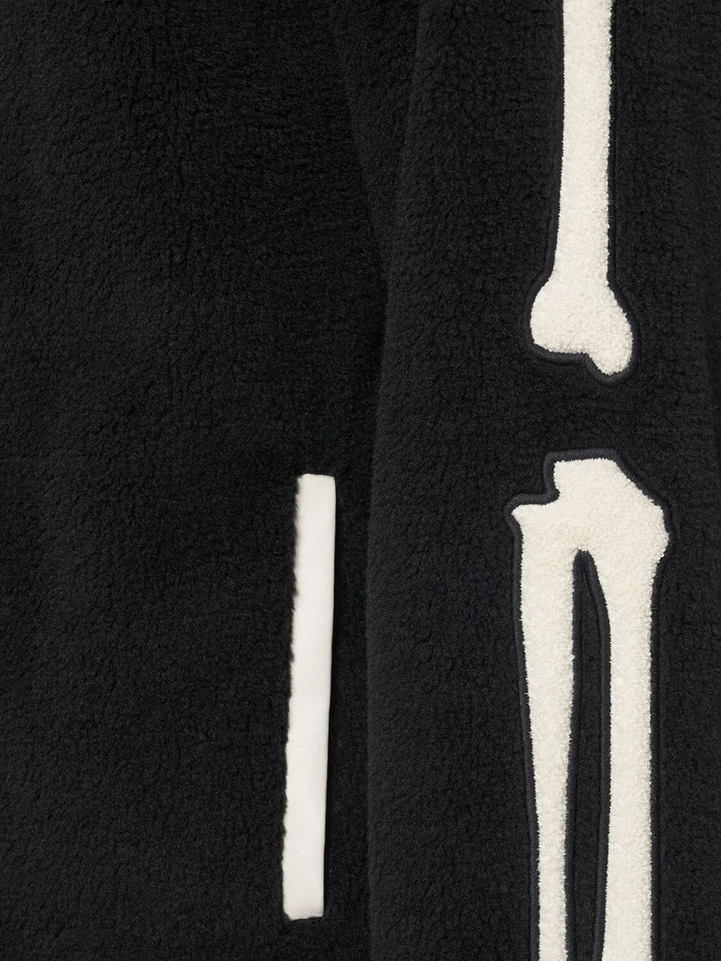 AMIRI BONES ZIP HOODIE SHERPA BLACK