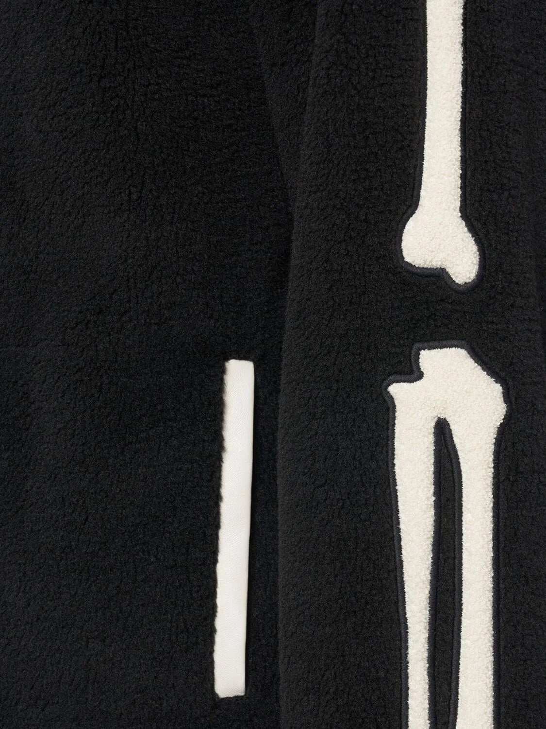 AMIRI BONES ZIP HOODIE SHERPA BLACK