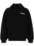 BALENCIAGA POLITICAL CAMPAIGN LOGO OVERSIZED HOODIE BLACK