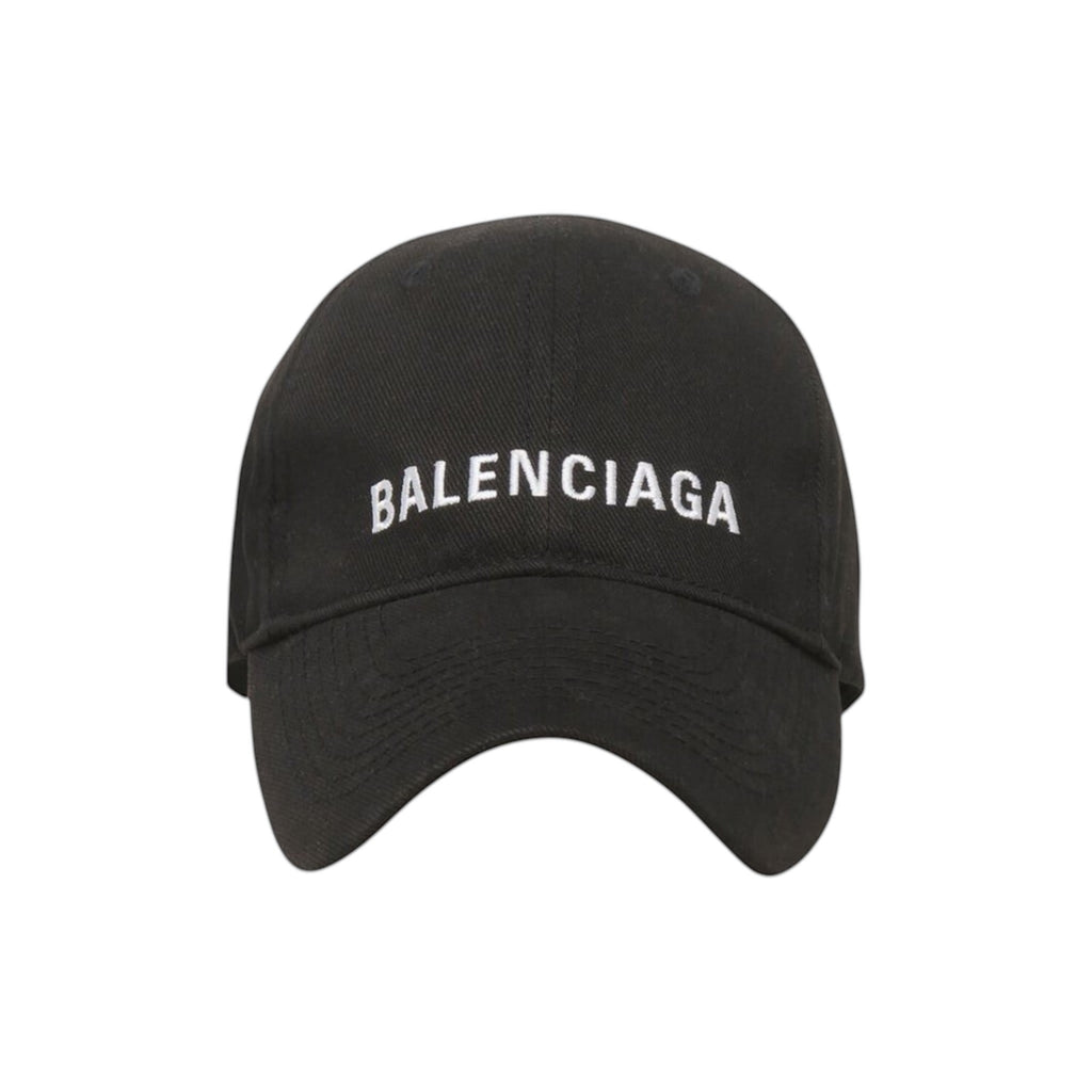 BALENCIAGA BLACK EMBROIDERED CAP