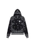 AMIRI BANDANA KNIT HOODIE BLACK