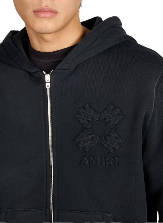 AMIRI QUAD BLACK ON BLACK ZIP UP