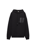 LOEWE ANAGRAM LEATHER POCKET HOODIE BLACK