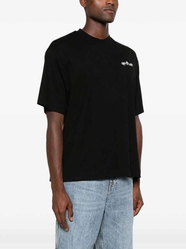 OFF WHITE FLOWER SPRAY ARROW T-SHIRT BLACK