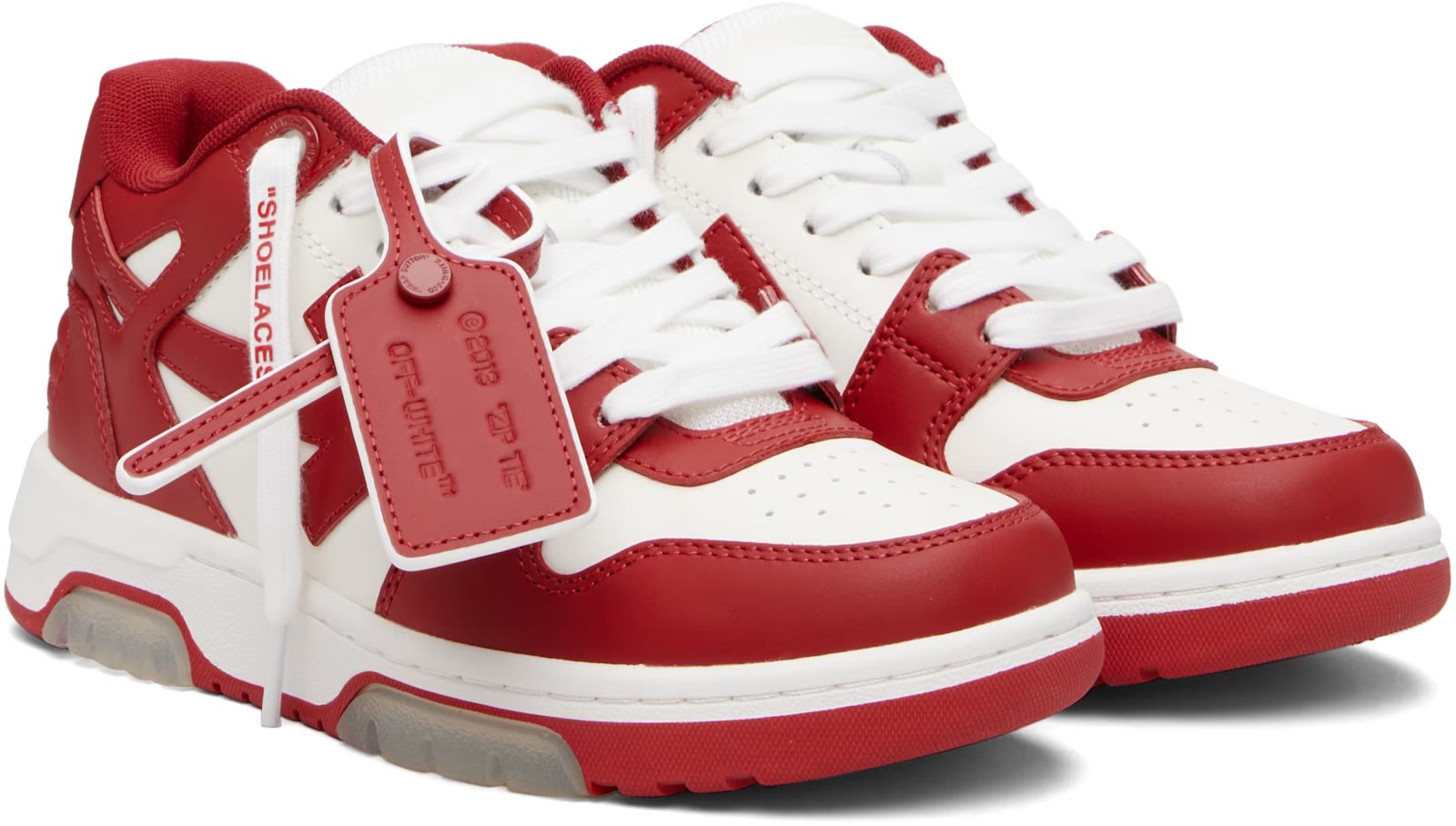 OFF WHITE OUT OF OFFICE RED & WHITE CALF LEATHER 