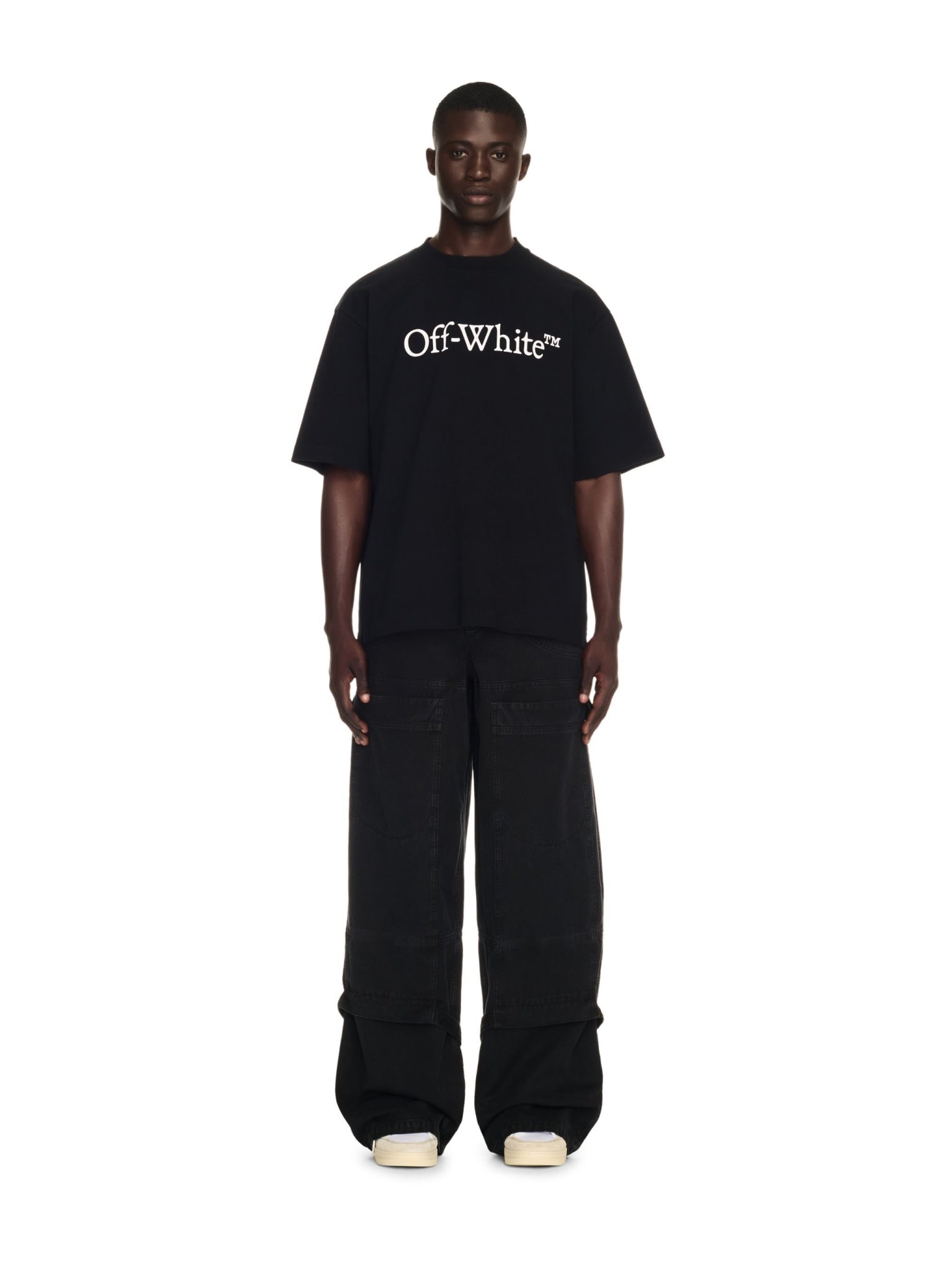 OFF WHITE BIG BOOKISH LOGO PRINT BLACK T-SHIRT