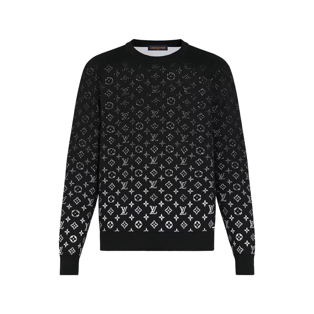 LOUIS VUITTON LVSE MONOGRAM DEGRADE SWEATER BLACK