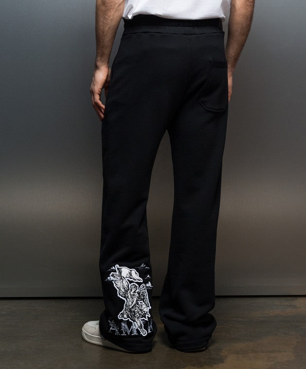 AMIRI BLACK & WHITE ANGEL LOGO SWEATPANTS