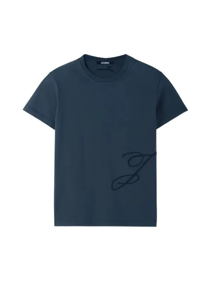 JACQUEMUS BIG J EMBROIDERED T-SHIRT DARK NAVY