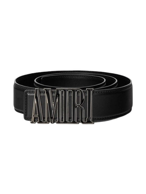 AMIRI CORE LOGO BELT BLACK SILVER