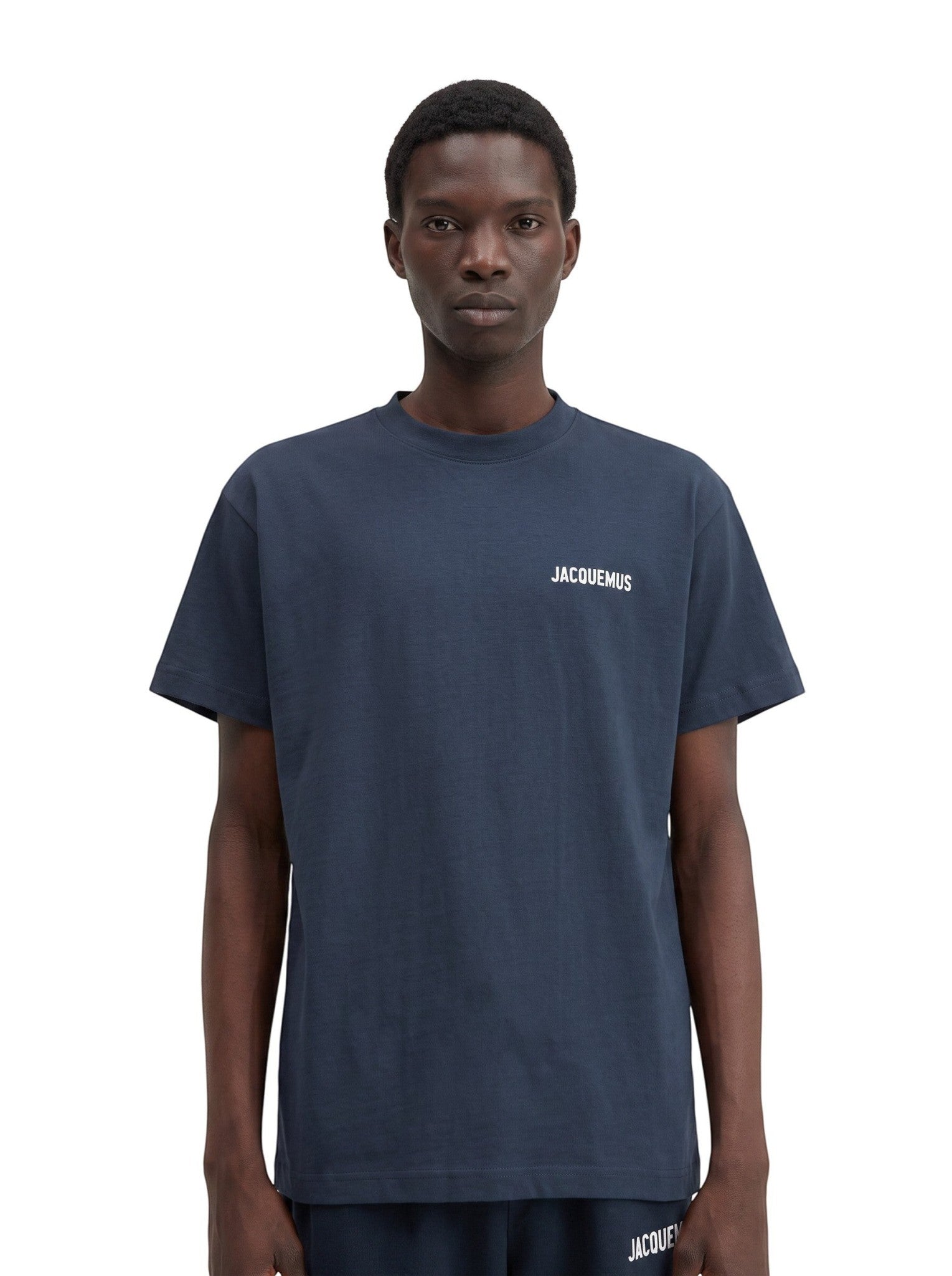 JACQUEMUS T SHIRT NAVY LOGO