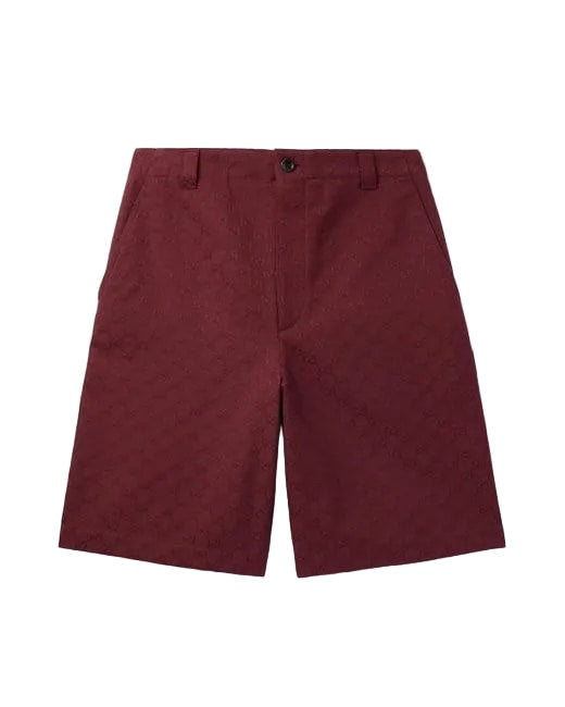GUCCI GG CANVAS BURGUNDY SHORTS