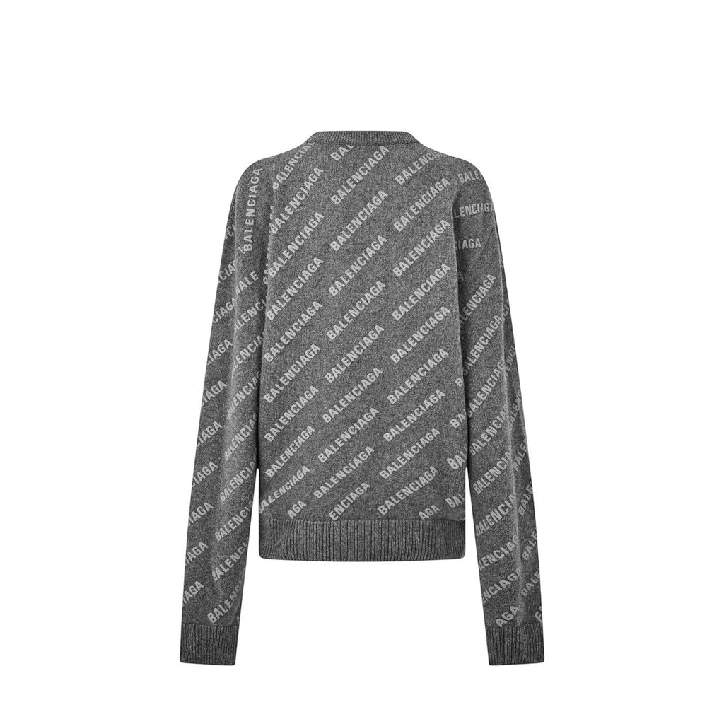 BALENCIAGA ALL OVER REFLECTIVE GREY SWEATER