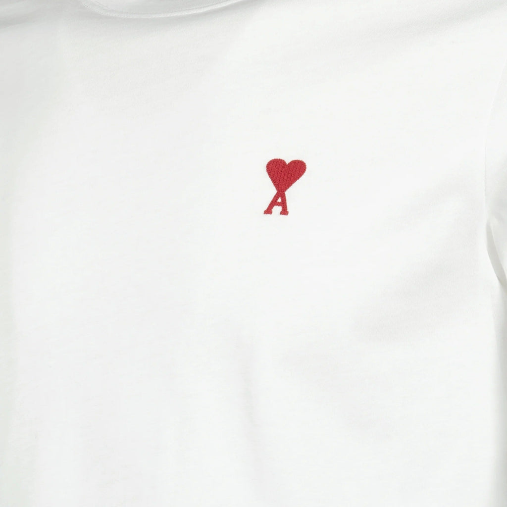 AMI PARIS WHITE T-SHIRT RED LOGO