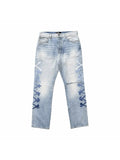 AMIRI GRADIENT BONES BLUE DENIM JEANS