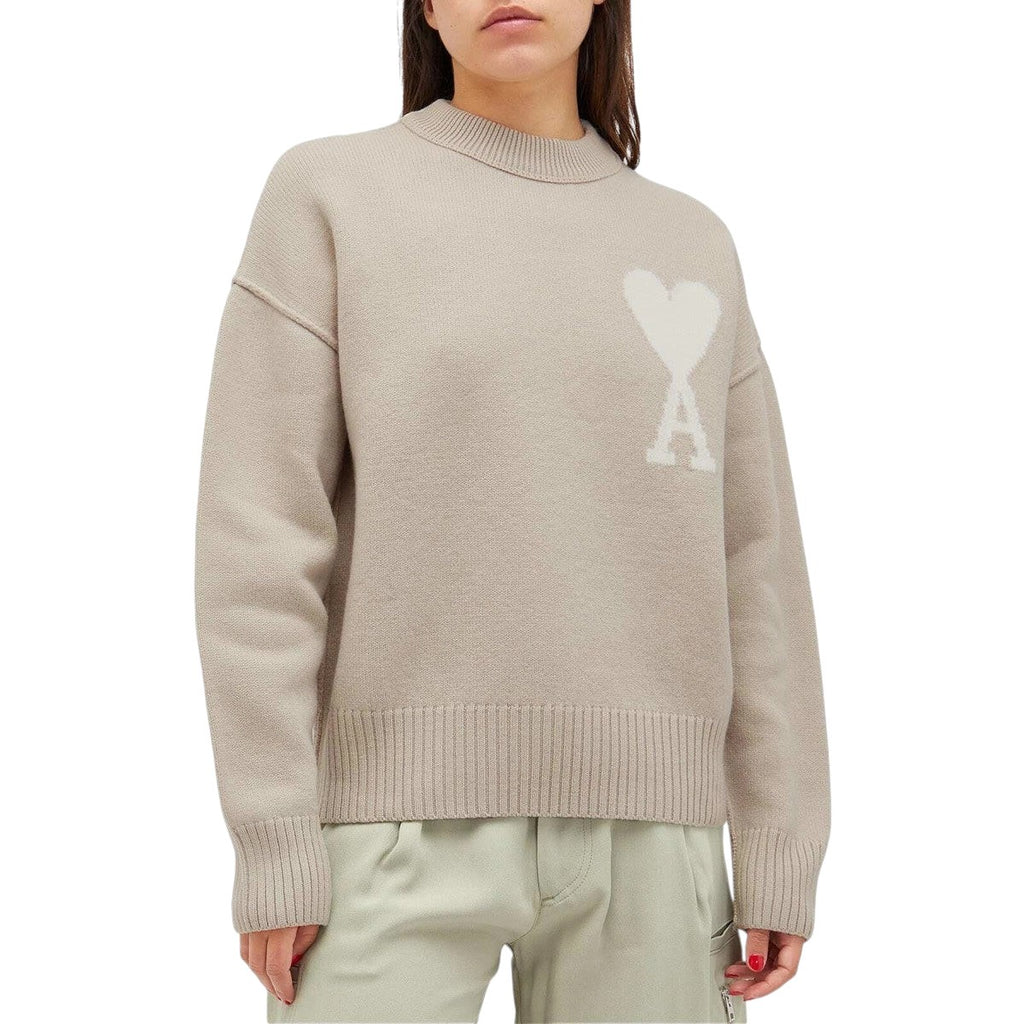 AMI PARIS WOMEN'S BIG ADC SWEATER LIGHT BEIGE