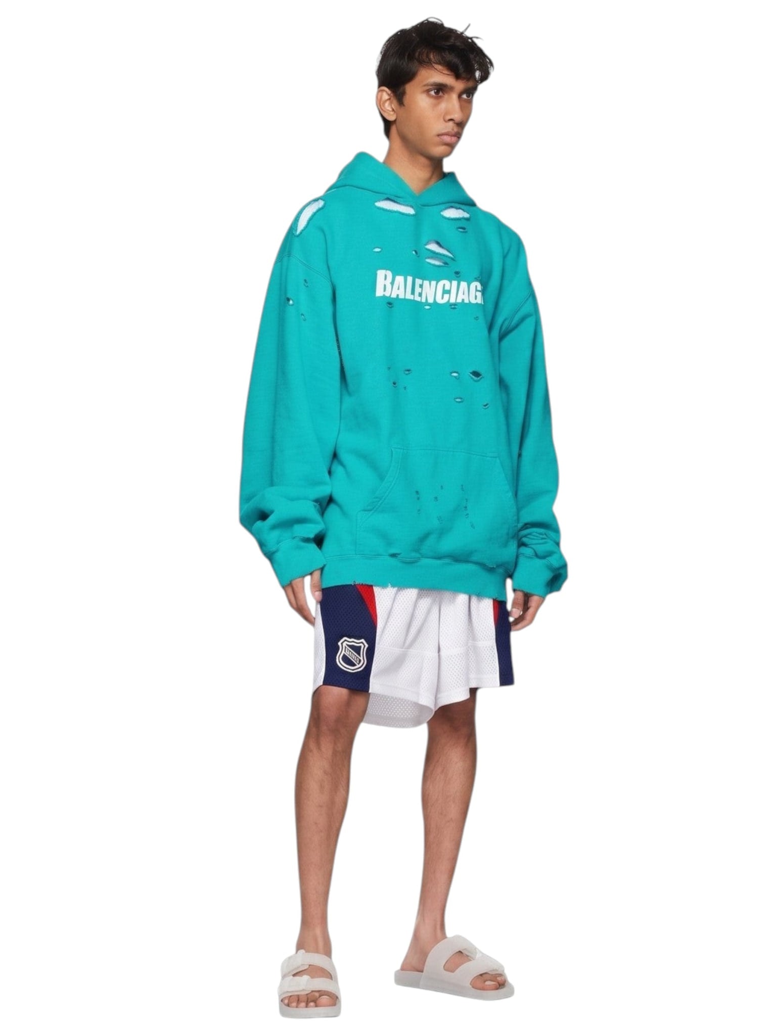 BALENCIAGA HOCKEY MESH SHORT WHITE