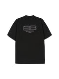 BALENCIAGA BB LOGO RHINESTONES T-SHIRT BLACK