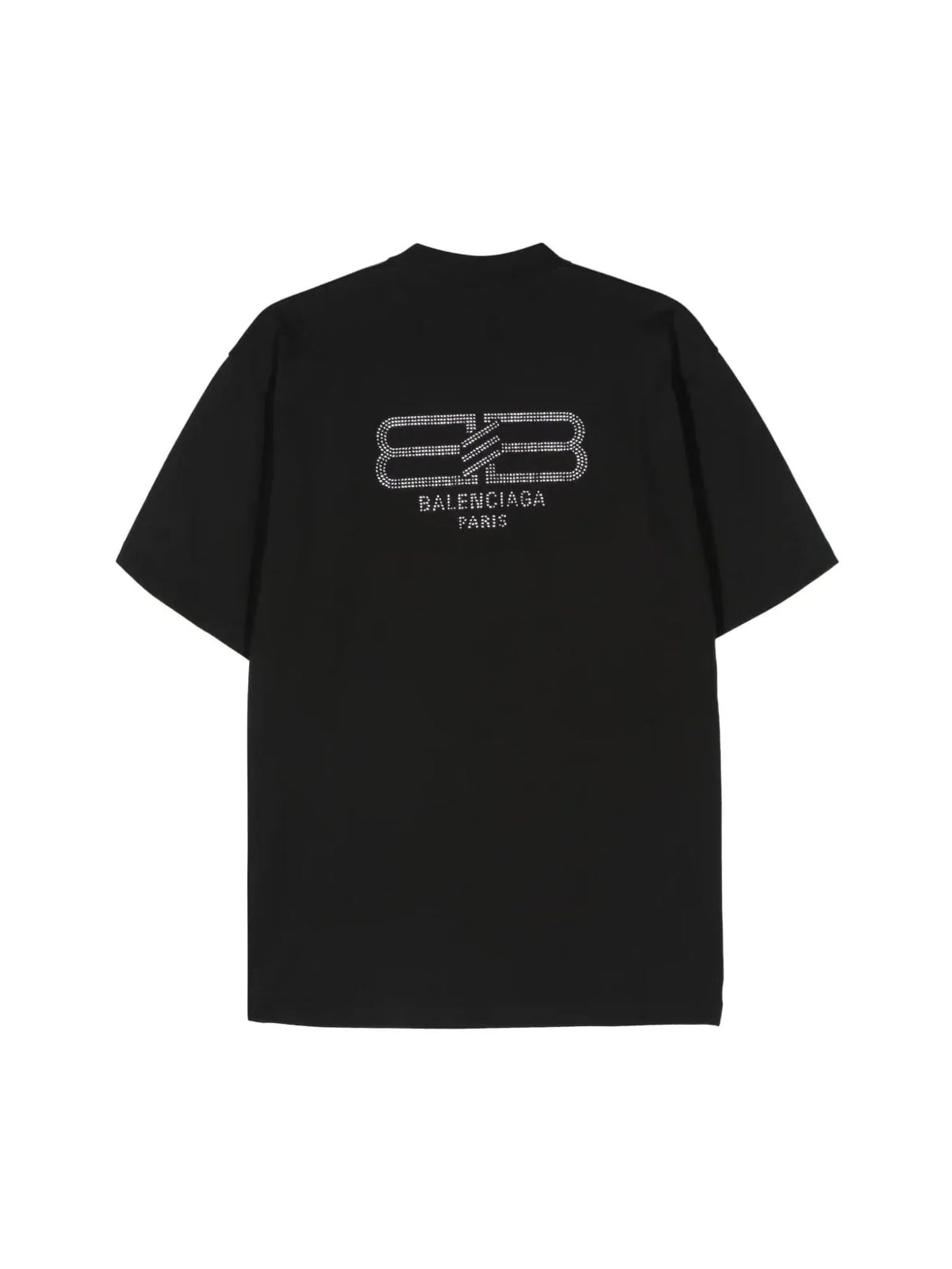 BALENCIAGA BB LOGO RHINESTONES T-SHIRT BLACK