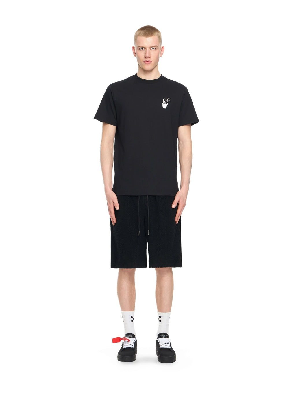 OFF WHITE SLIM FIT GRAPHIC T-SHIRT BLACK