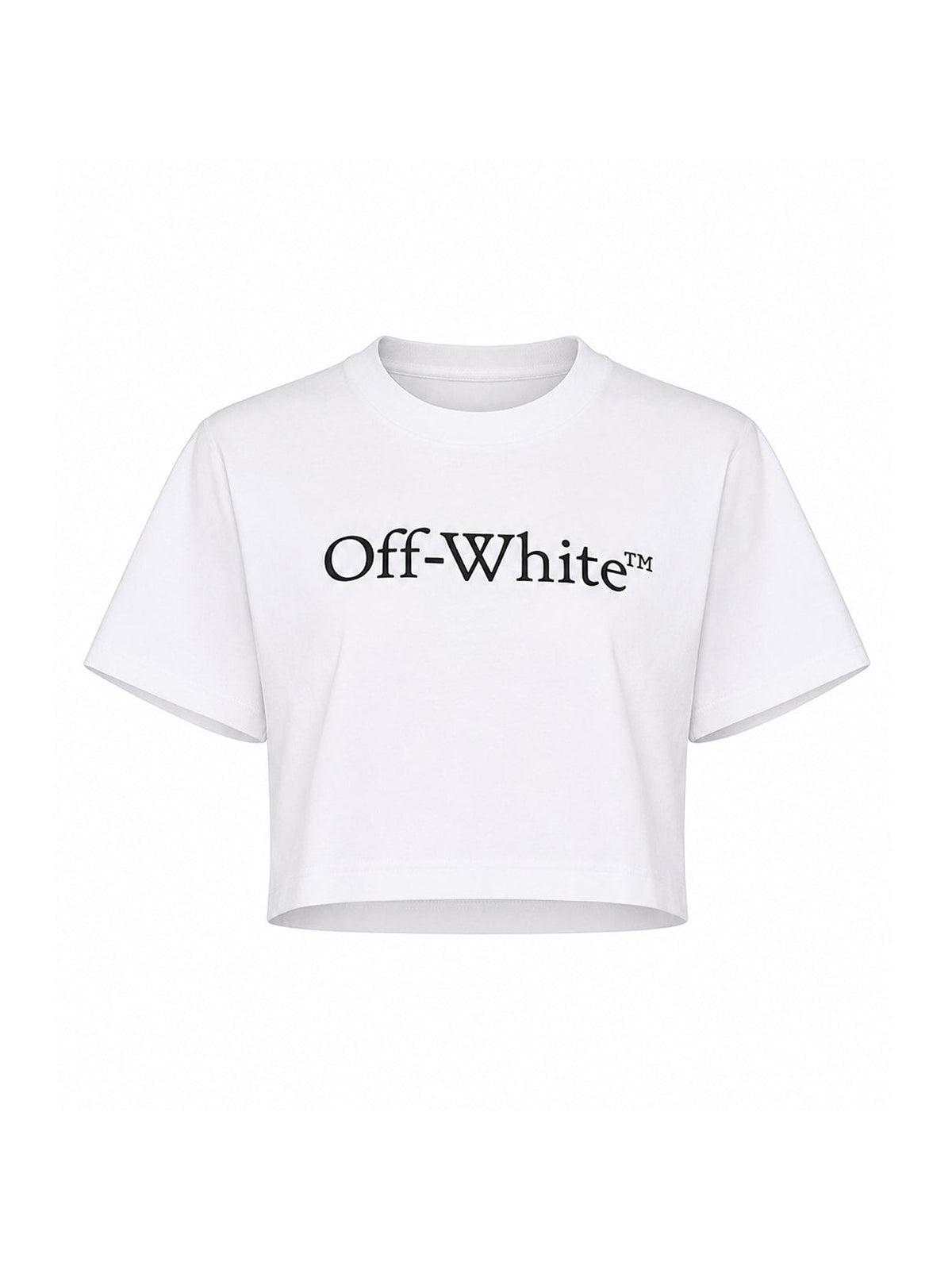OFF-WHITE WHITE BIG LOGO BOOKISH CROP T-SHIRT